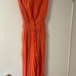 Elegant Orange Maxi Dress